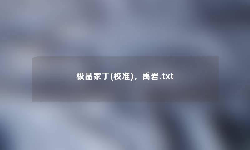 极品家丁(校准)，禹岩.txt