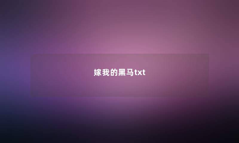 嫁我的黑马txt