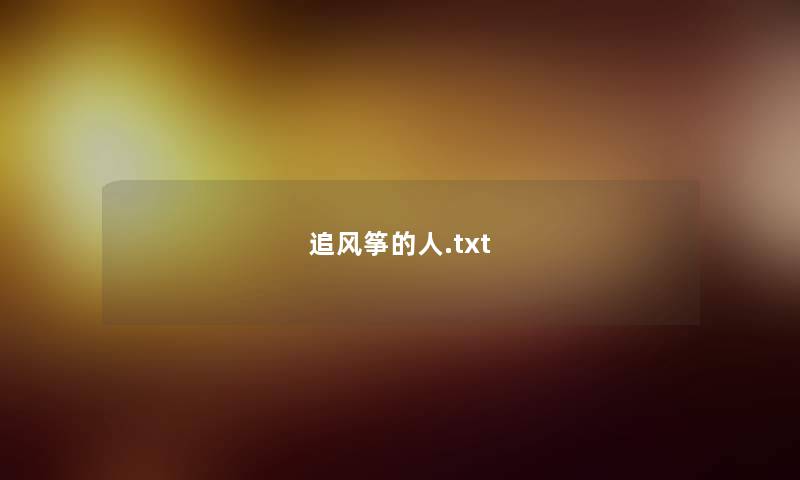 追风筝的人.txt