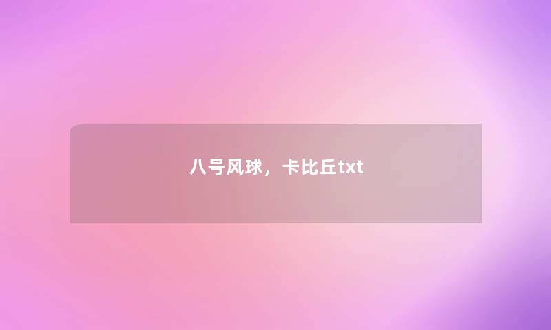 八号风球，卡比丘txt