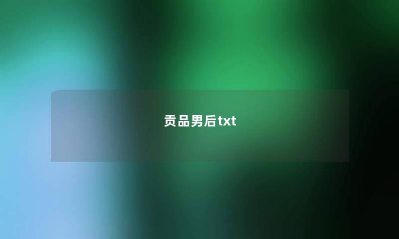 贡品男后txt