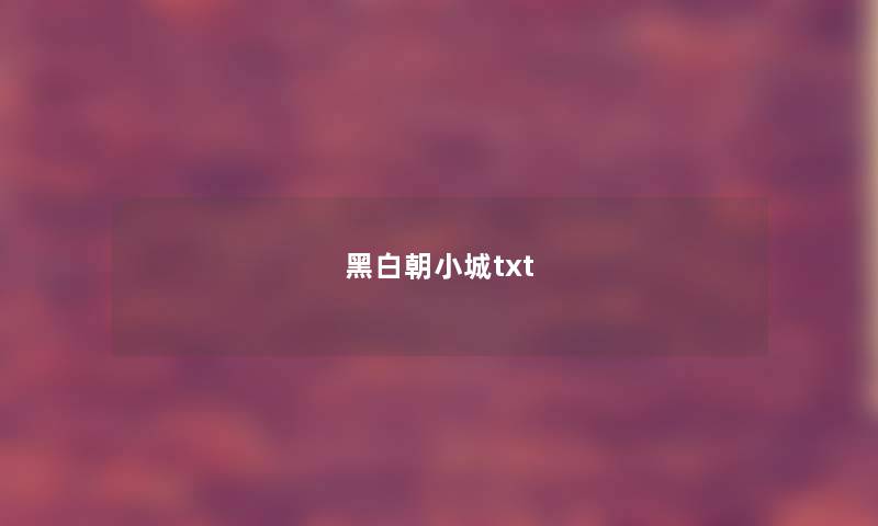 黑白朝小城txt