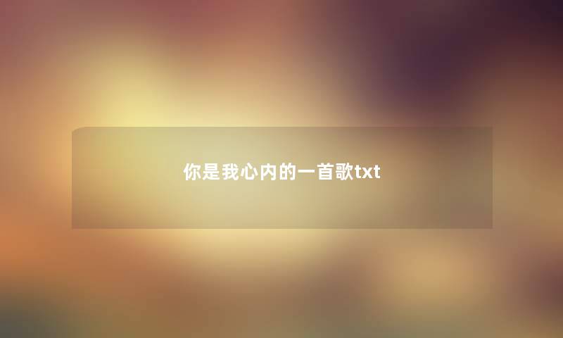 你是我心内的一首歌txt